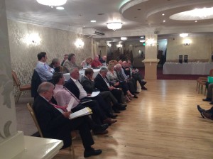 The Senators address the LAMA executive in Monaghan